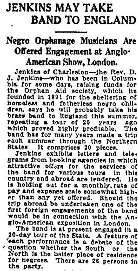 A 1914 article in The State newspaper