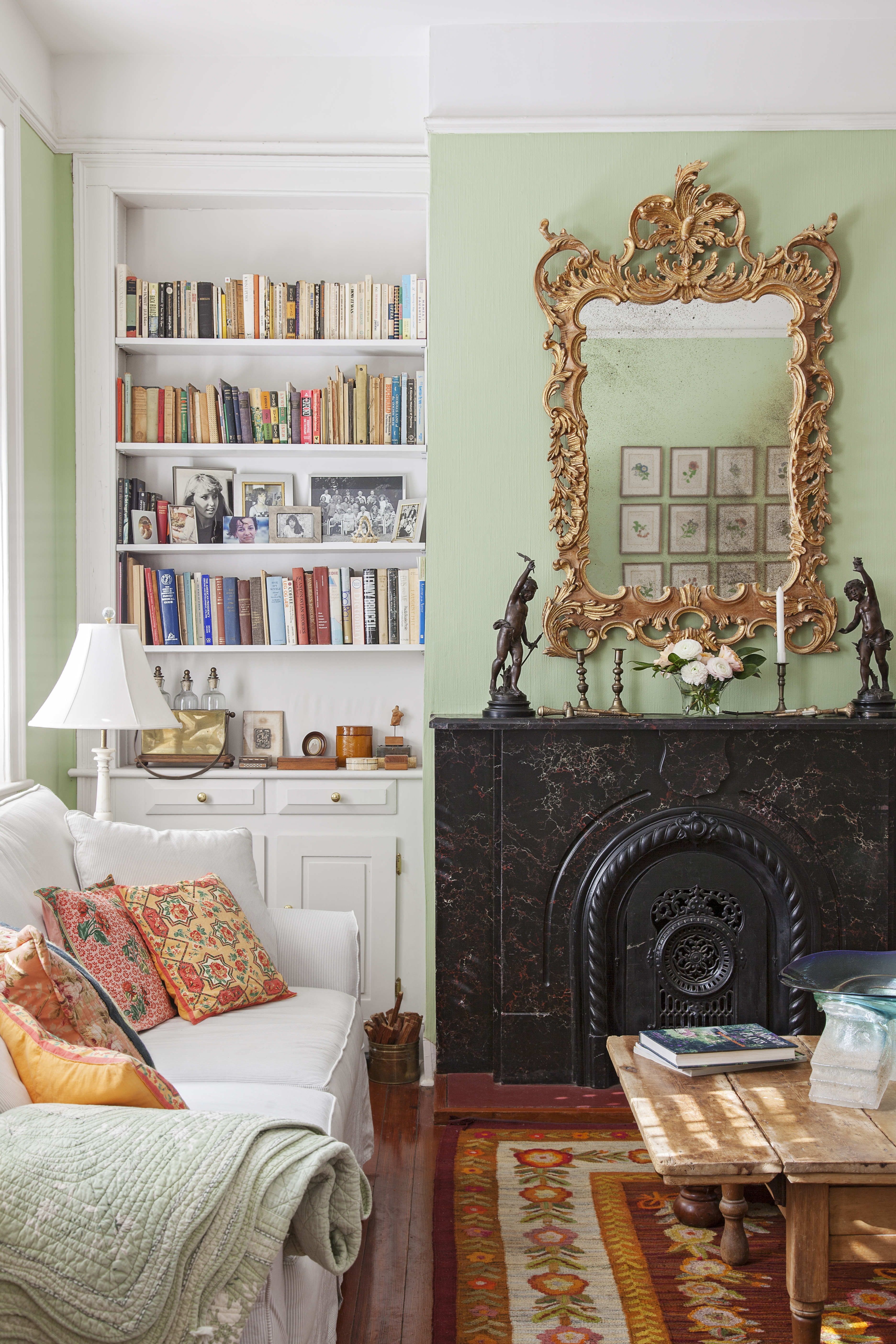 Bob Hines of R Squared Mirror Glass antiqued the mirror in the upstairs den.