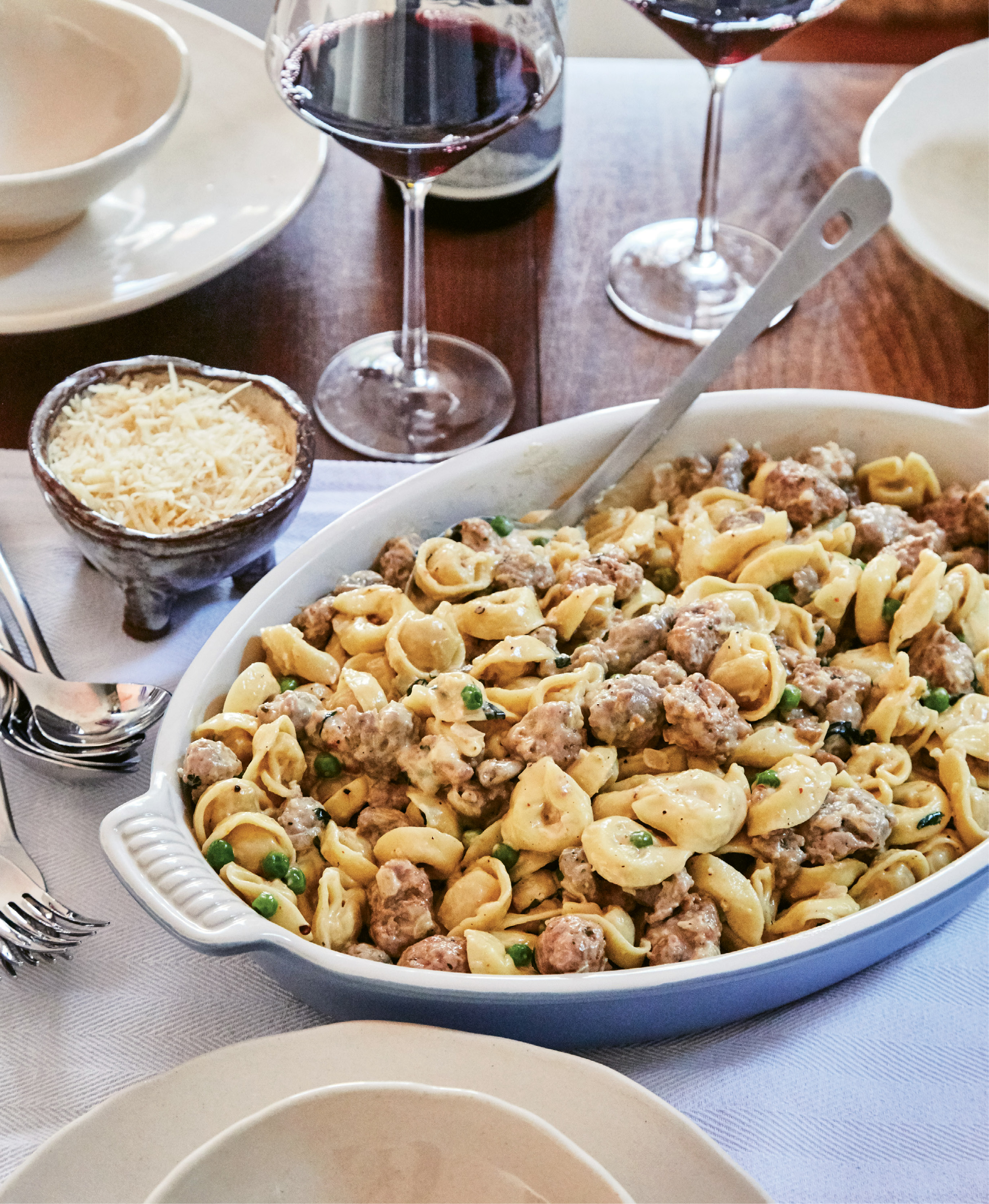 This robust sausage-and-tortellini recipe, passed down from Gillian’s grandmother and mother, is a favorite of her Italian relatives, who take comfort in the dish when the weather turns cold and gray.