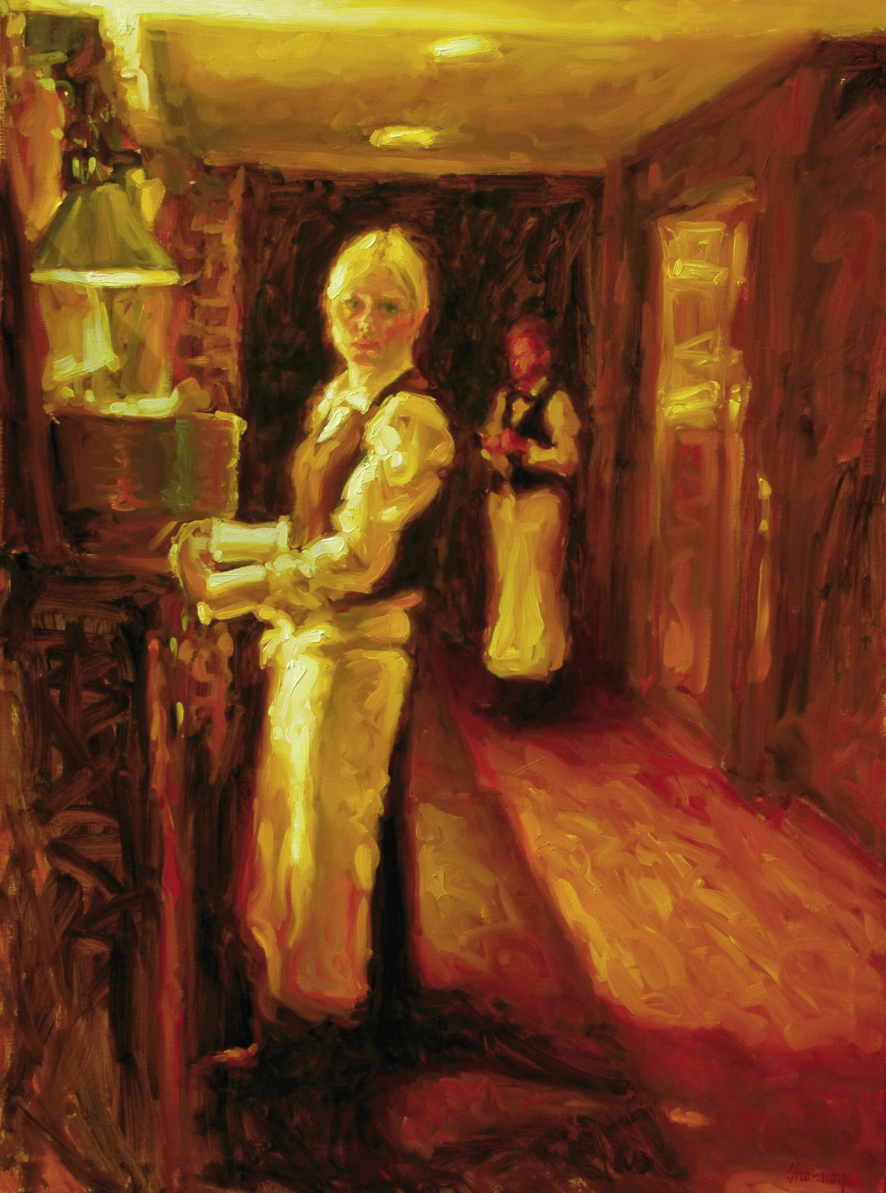 Waitress at Oak, 2011, 48&quot; x 36&quot;, oil on linen