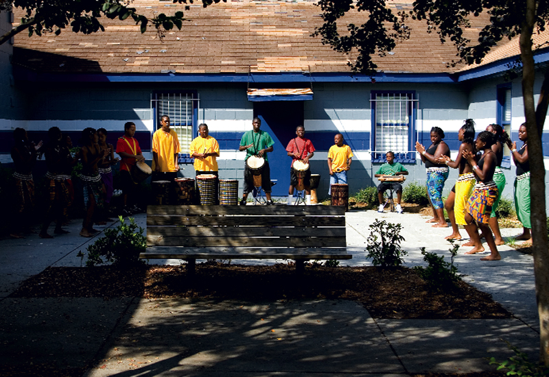 Members of the Djole African Dance and Drum Company