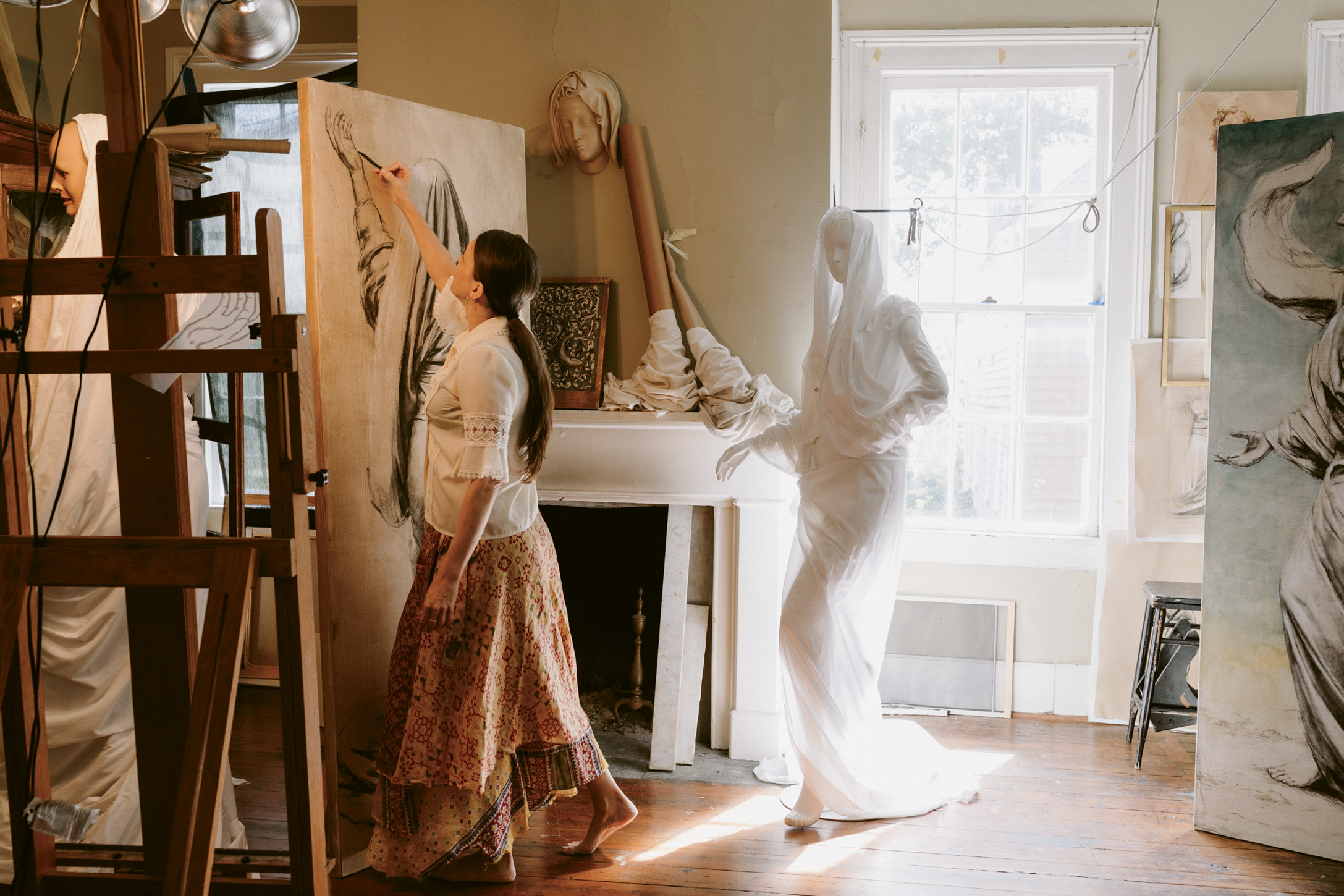 Scaling Up: “My teacher Charles Cecil would say, ‘life-size is more lifelike,’ says Hooper. She’s testing that theory out on five new works for this fall’s Gibbes Museum of Art show.