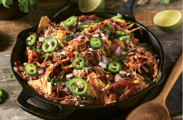 Late night bites: “Nachos, with whatever’s around the house. I’ll throw in pickles or get weird and go barbecue-style.”