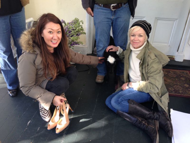 Photo op with Annie the lamb; photo by Ruta Elvikyte