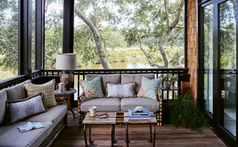 “We were starting from scratch with the furnishings but didn’t want the house to feel brand-new,” says Lucas. “We used antiques and vintage-style pieces to bring character throughout the house.”