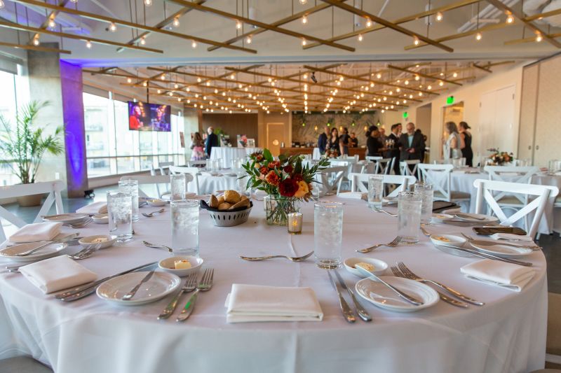 A table prepared for three-course dinner during the Keepin&#039; Jazz Alive Event.