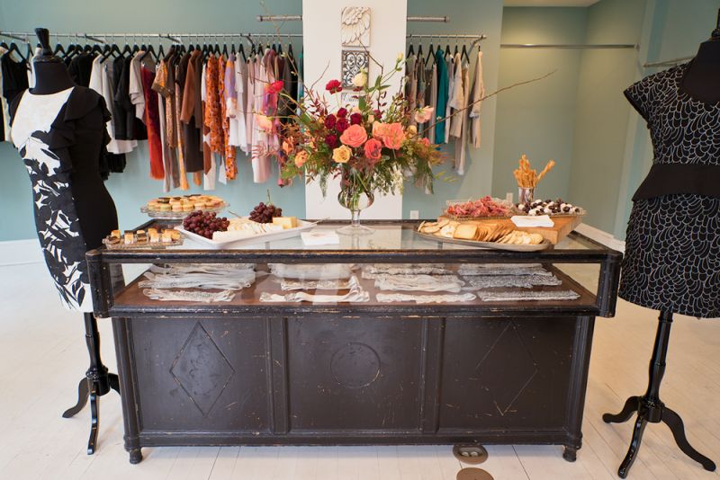 Hollis&#039; designs on display at the front of the store