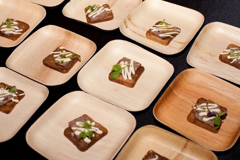 &quot;Pate Croque Monsieur,&quot; open-faced pate sandwiches with mornay sauce were provided by Tristan Events.
