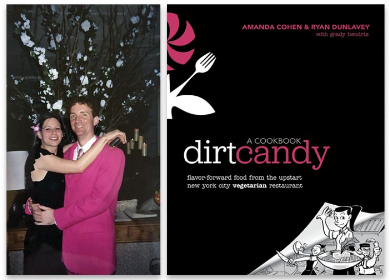 Dynamic Duo: Hendrix is hardly the only creative, accomplished one in the family. His wife, Amanda Cohen (left with Hendrix at their rehearsal dinner, which in a plot twist for guests was revealed to be their 10th wedding anniversary) is the chef-owner of the Michelin-star-awarded New York restaurant, Dirt Candy. With Ryan Dunlavey, they co-authored a graphic novel cookbook based on it.