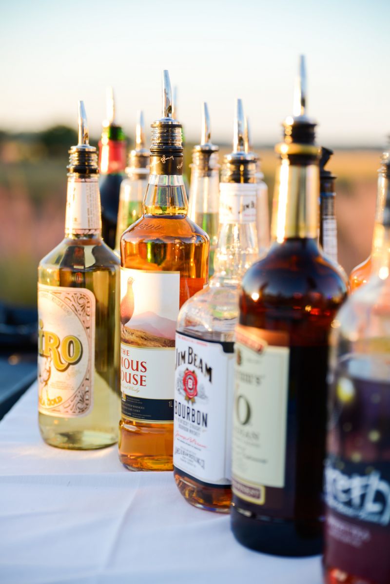 The open bar had a variety of spirits for guests to enjoy