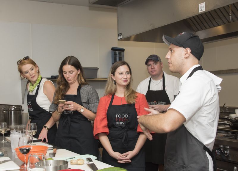 Chef Michael Casciello provides invaluable information on not just the night&#039;s dishes but on various kitchen techniques.