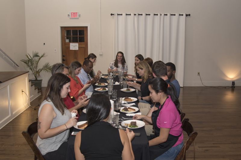 Club members gather to enjoy their creations.