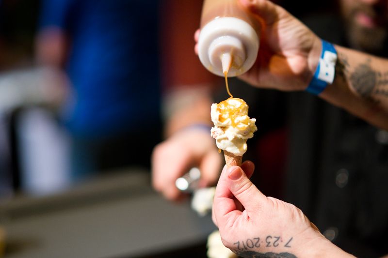 This candied bacon ice cream was specially made for the event by local restaurant, Graze.