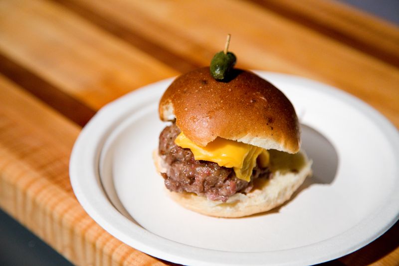 Hamburgers crafted by chefs from Ted&#039;s Butcherblock were a popular item among guests.