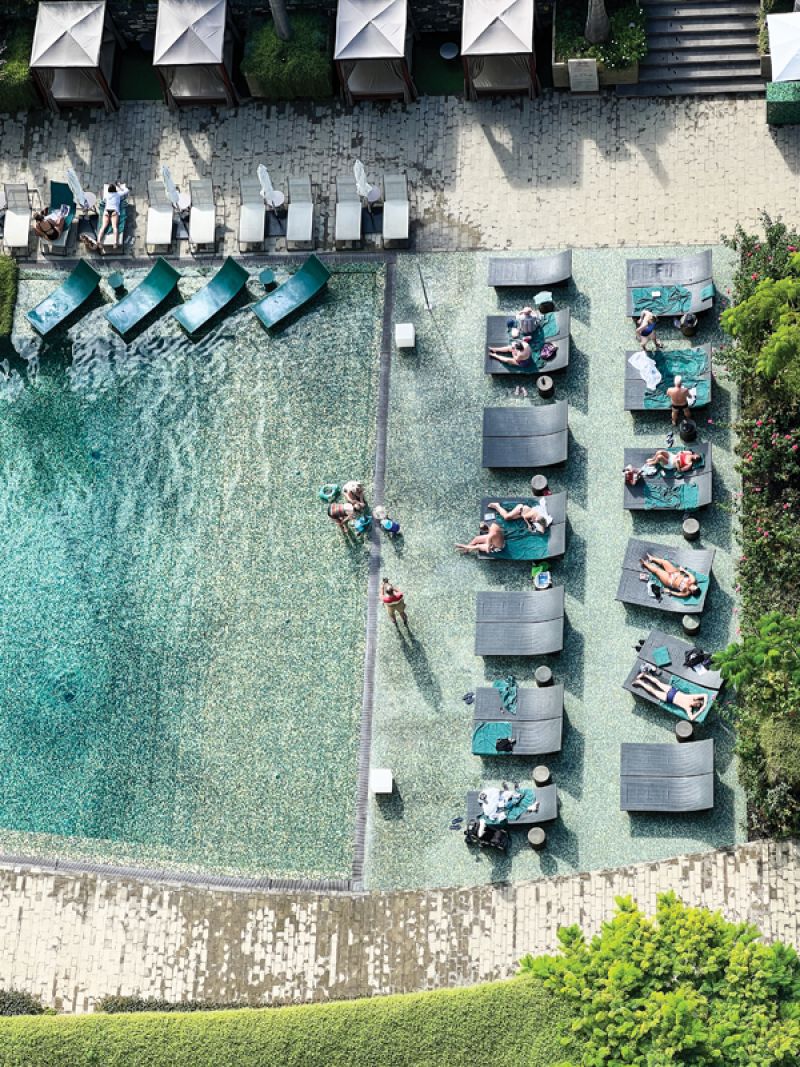 Soak in the view—or simply soak in the sun—by the pool at the Savoy Palace hotel in Madeira’s capital city, Funchal.