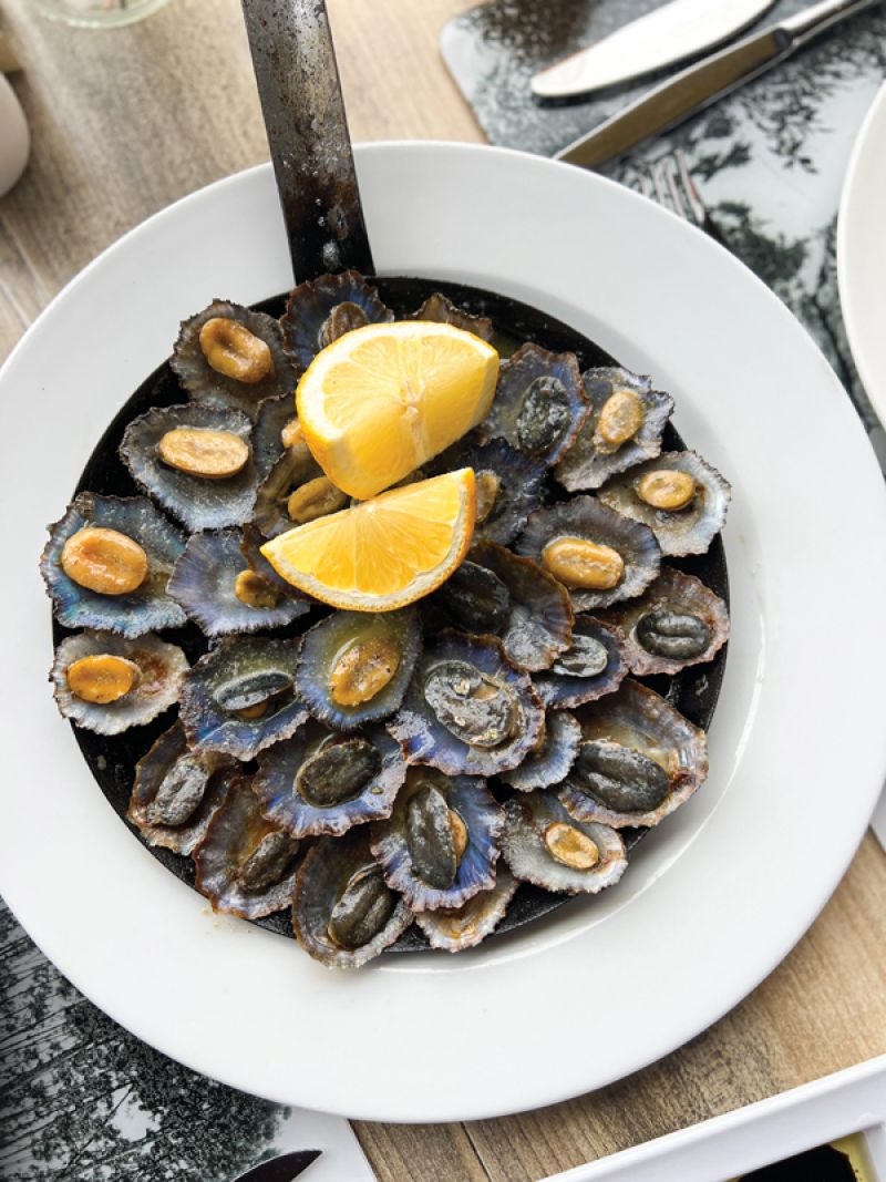 Grilled limpets.