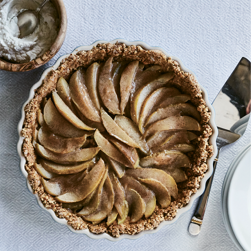 Caramel Pear No-Bake Tart with Coconut Cream