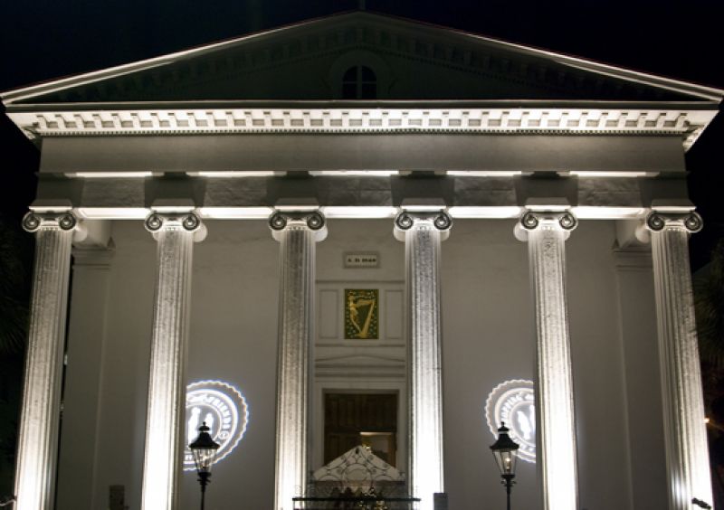 Hibernian Hall was lit up to welcome guests.