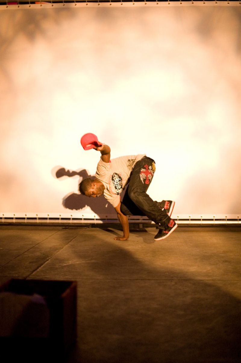 Breakdancing the night away, a member of Missing Links dance group drops it like it&#039;s hot