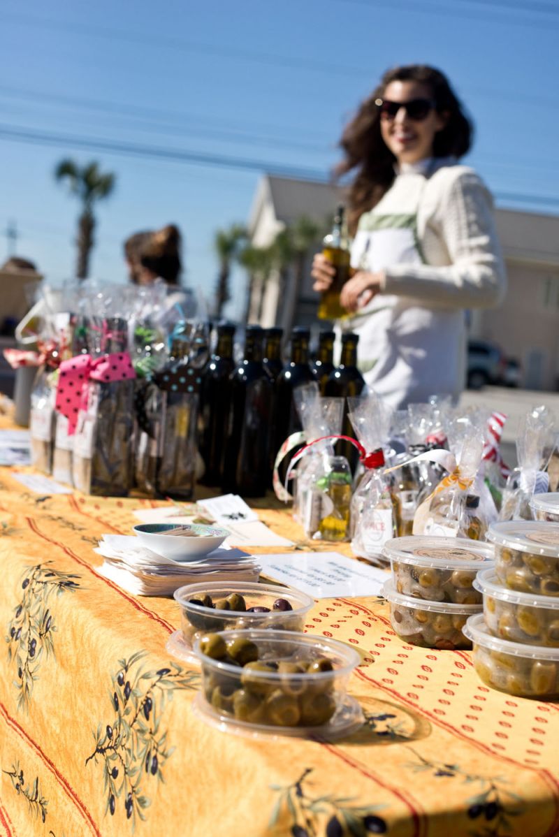 Olinda olives are grown in California, then blended and bottled in Charleston.