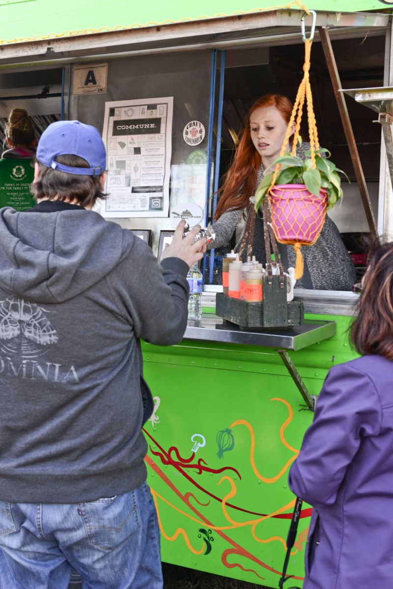 Hungry partygoers grabbed a bite from Roti Rolls.