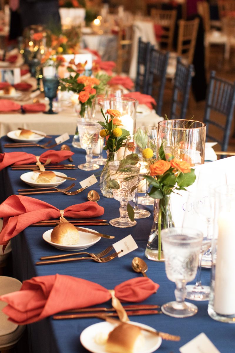 Tables were beautifully set for the meal, catered by the team at Mercantile and Mash.