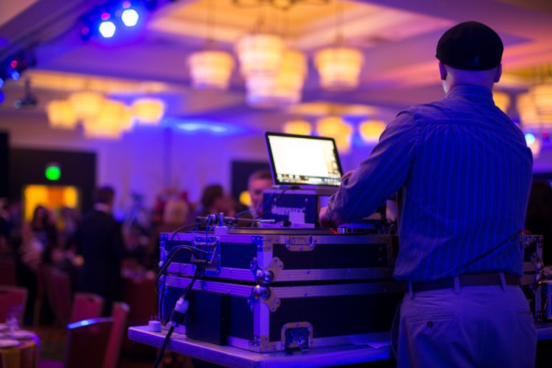 The DJ set the mood for the evening.