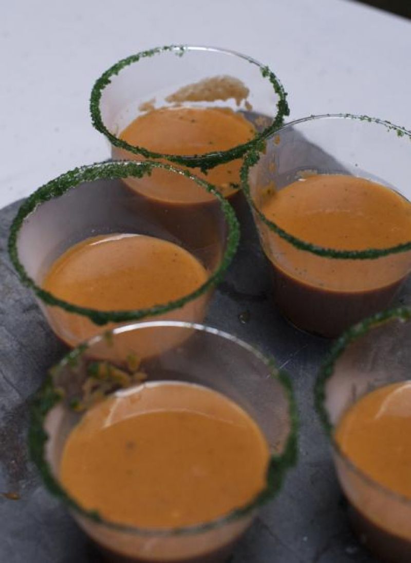 Chipotle pumpkin soup, made exclusively for the Red Party by Healthy Home Foods.