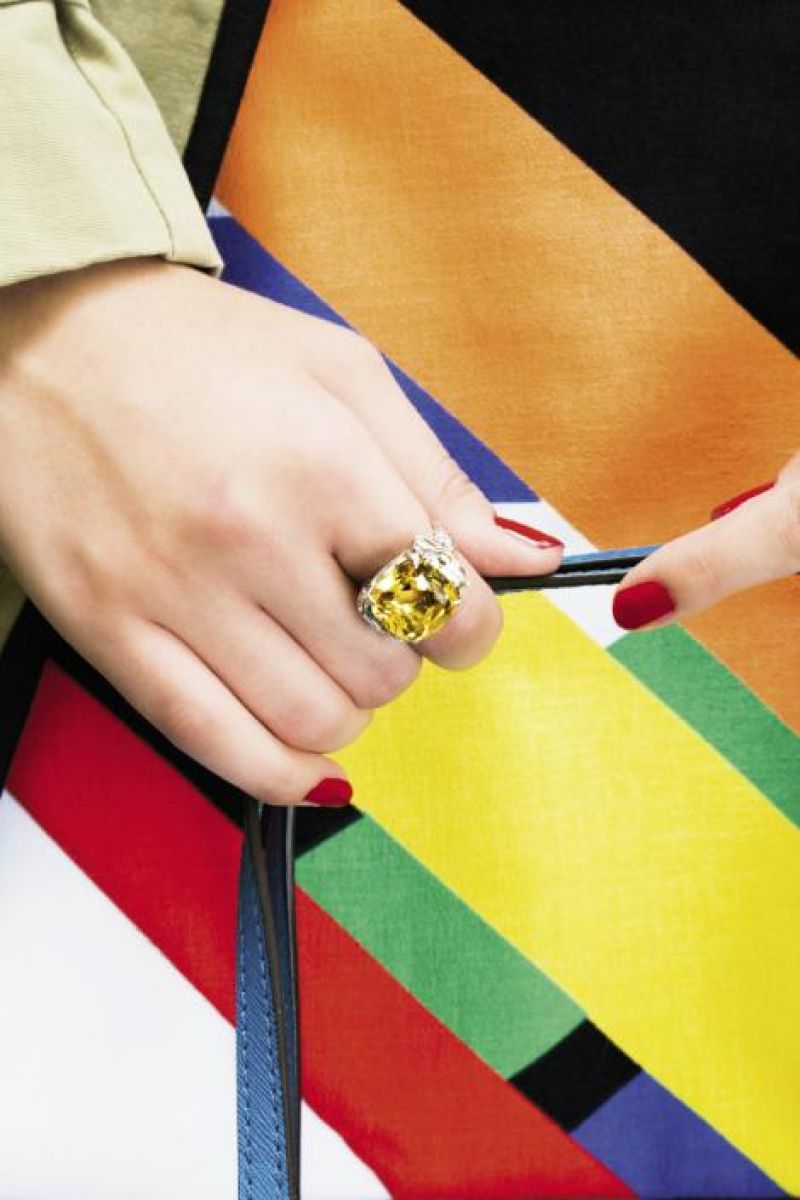 John Hardy “Naga” 18K gold and sterling silver ring with batu square-cut citrine, $995 at Paulo Geiss Jewelers