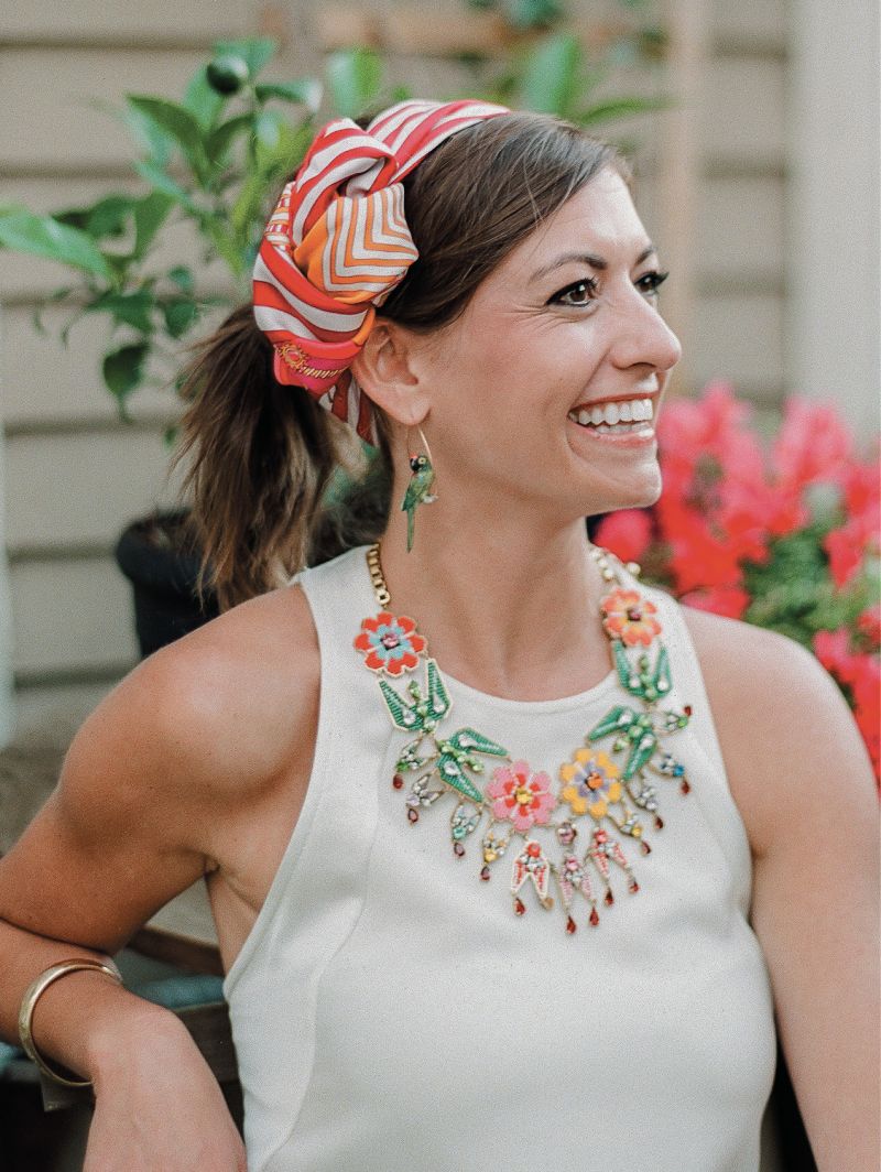 Guests were asked to wear all white with colorful accessories; check out Tenny Morrison’s fun ensemble.