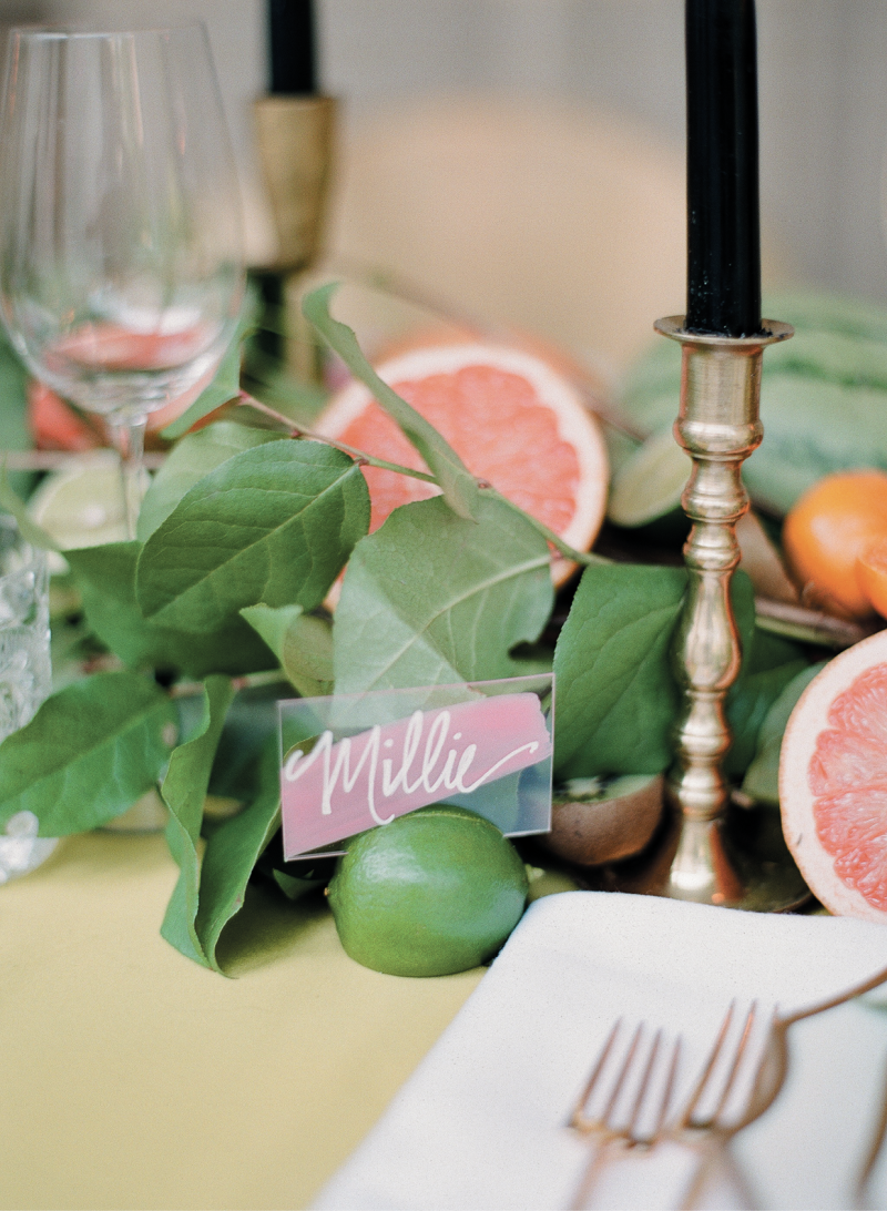 ...to the simply perfect lime place-card holders.
